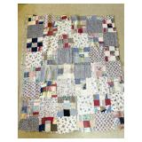 Patchwork Quilt with Floral Backing
