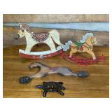 Decorative Rocking Horse Figurines and Turtle Triv