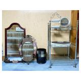 Mirrors, Metal Rack, and Accessories