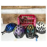 Four Bicycle Helmets