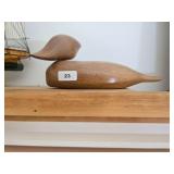 Carved Wood Decorative Duck Figurine