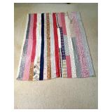 Patchwork Quilt with Multicolor Striped Design