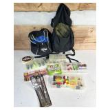 Fishing Gear Set with Tackle Boxes and Backpack