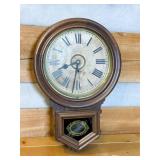 Wooden Wall Clock With Brass Pendulum
