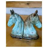 Ceramic Horse Head Bookends with Glaze Finish
