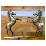 Brass Rearing Horse Figurines