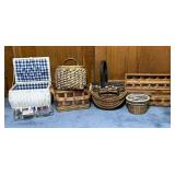 Wicker and Wood Baskets with Lids