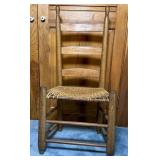Ladder-Back Wooden Chair with Woven Seat