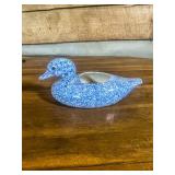 Speckled Blue Ceramic Duck Planter