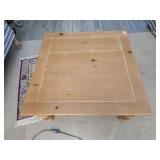 Square Wood Coffee Table with Turned Legs