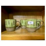 Four Libbey Tree Motif Ceramic Mugs