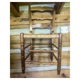 Wooden Ladder-Back Chair with Woven Seat