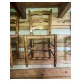 Wooden Ladder-Back Chairs with Woven Seats