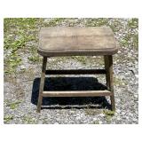 Wooden Stool with Rectangular Seat