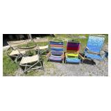 Folding Canvas and Webbed Chairs
