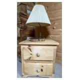 Two-Drawer Pine Wood Nightstand