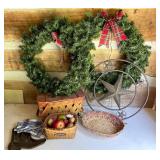 Decorative Christmas Wreaths and Rustic Decoration