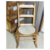 Wood Ladder-Back Chair with Woven Seat