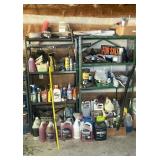 Garage Lot With Shelving, Tools, and Fluids