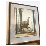 Framed Wild Turkey Print by Gene Gray, 1979