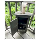 Painted Wood Cabinet with Glassware