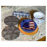 Kitchenware Set With Plates, Bowls, and Hooks