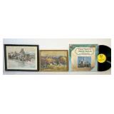Framed Artworks and Gene Autry Vinyl Record