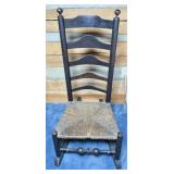 Wood Ladder-Back Chair with Woven Seat