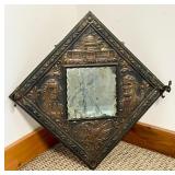 Cast Iron Wall Mirror with Patriotic Relief