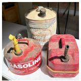 Vintage Metal and Plastic Gas Cans