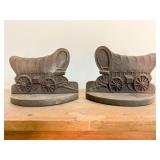 Cast Iron Covered Wagon Bookends
