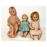 Three Vintage Composition Dolls
