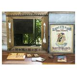 Rustic Decor with Wood Mirror and Sign