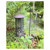 Metal Cylinder Mesh Bird Feeder With Hook Stand