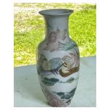 Porcelain Vase With Hand-Painted Bird Motif