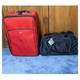Red Suitcase and Eddie Bauer Rolling Duffel