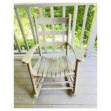 Wooden Slat-Back Rocking Chair