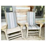 Rustic Wood Rocking Chairs With Woven Seats