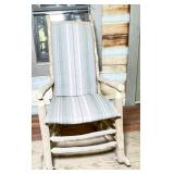Rustic Wooden Rocking Chair With Woven Seat