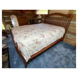 Wooden Spindle Bed Frame with Arched Headboard