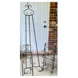 Wrought Iron Easel and Storage Racks