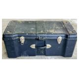 Black Plastic Storage Trunk with Metal Latches