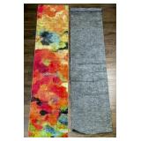 Multicolor Runner Rug with Gray Rug Pad