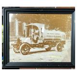 Framed Sepia Photograph of Early Texas Company Tru
