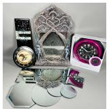 Clocks, Mirror Frame, and Mirrors