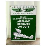 Cities Service Aviation Products Metal Sign