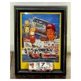 Framed Racing Memorabilia with Model Car