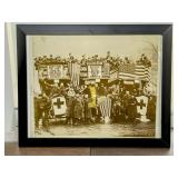 Framed Sepia Photograph of Military Scene