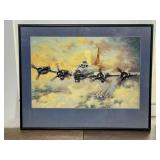Framed Aviation Artwork Depicting B-17 Bombers
