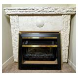 White Faux Stone Electric Fireplace Insert